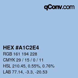 颜色代码: HEX #A1C2E4 | qconv.com