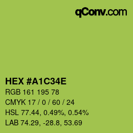 カラーコード: HEX #A1C34E | qconv.com