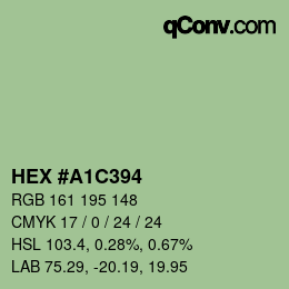 Farbcode: HEX #A1C394 | qconv.com