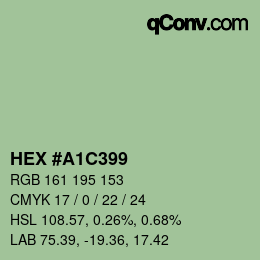 Código de color: HEX #A1C399 | qconv.com