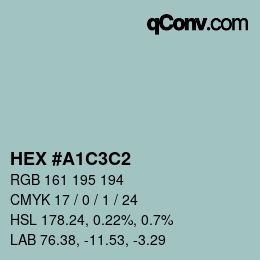 カラーコード: HEX #A1C3C2 | qconv.com
