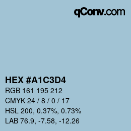 Code couleur: HEX #A1C3D4 | qconv.com