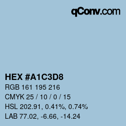 カラーコード: HEX #A1C3D8 | qconv.com