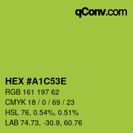 Color code: HEX #A1C53E | qconv.com