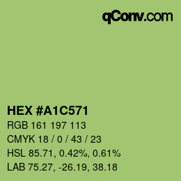 Farbcode: HEX #A1C571 | qconv.com