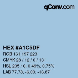カラーコード: HEX #A1C5DF | qconv.com