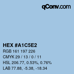 カラーコード: HEX #A1C5E2 | qconv.com