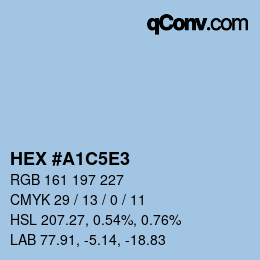 カラーコード: HEX #A1C5E3 | qconv.com
