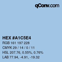 カラーコード: HEX #A1C5E4 | qconv.com
