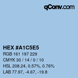 カラーコード: HEX #A1C5E5 | qconv.com