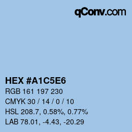 Color code: HEX #A1C5E6 | qconv.com