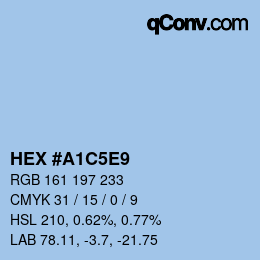 カラーコード: HEX #A1C5E9 | qconv.com