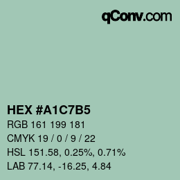 颜色代码: HEX #A1C7B5 | qconv.com