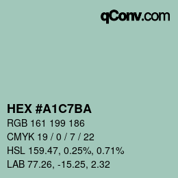 Farbcode: HEX #A1C7BA | qconv.com