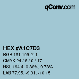 Código de color: HEX #A1C7D3 | qconv.com