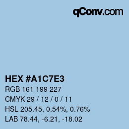 颜色代码: HEX #A1C7E3 | qconv.com