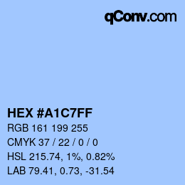 Color code: HEX #A1C7FF | qconv.com