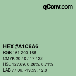 Código de color: HEX #A1C8A6 | qconv.com