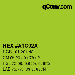 Color code: HEX #A1C92A | qconv.com