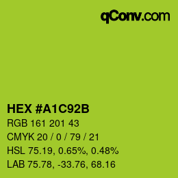 颜色代码: HEX #A1C92B | qconv.com