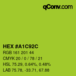 Color code: HEX #A1C92C | qconv.com