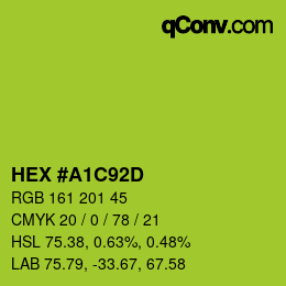 Color code: HEX #A1C92D | qconv.com