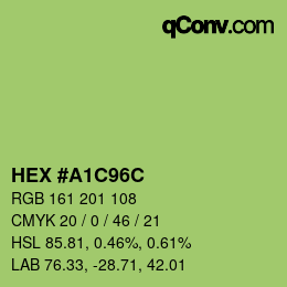 カラーコード: HEX #A1C96C | qconv.com