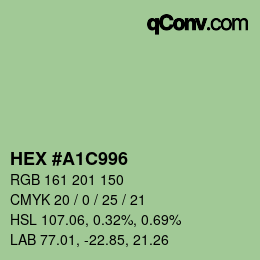 Farbcode: HEX #A1C996 | qconv.com
