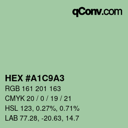 Código de color: HEX #A1C9A3 | qconv.com