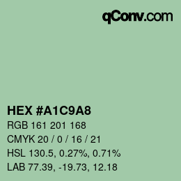 Color code: HEX #A1C9A8 | qconv.com