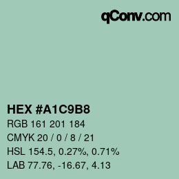 Color code: HEX #A1C9B8 | qconv.com
