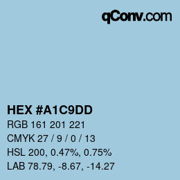 カラーコード: HEX #A1C9DD | qconv.com