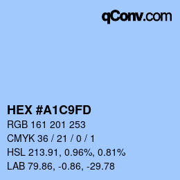カラーコード: HEX #A1C9FD | qconv.com