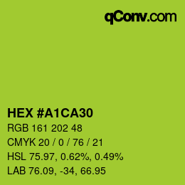颜色代码: HEX #A1CA30 | qconv.com
