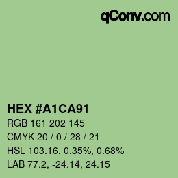 Color code: HEX #A1CA91 | qconv.com