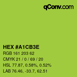 Color code: HEX #A1CB3E | qconv.com