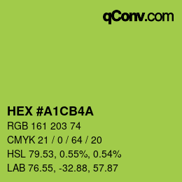 カラーコード: HEX #A1CB4A | qconv.com