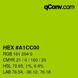 Color code: HEX #A1CC00 | qconv.com