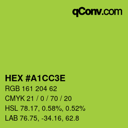 Color code: HEX #A1CC3E | qconv.com