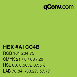 Farbcode: HEX #A1CC4B | qconv.com