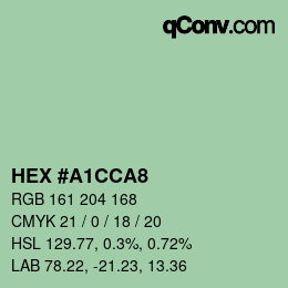 颜色代码: HEX #A1CCA8 | qconv.com
