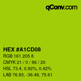 カラーコード: HEX #A1CD08 | qconv.com