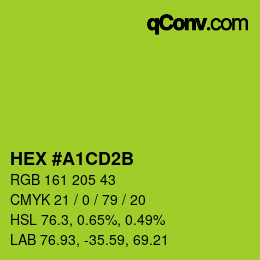 カラーコード: HEX #A1CD2B | qconv.com