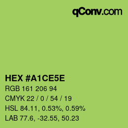 Color code: HEX #A1CE5E | qconv.com