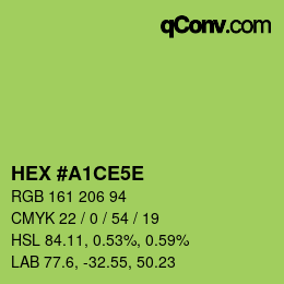 Color code: HEX #A1CE5E | qconv.com