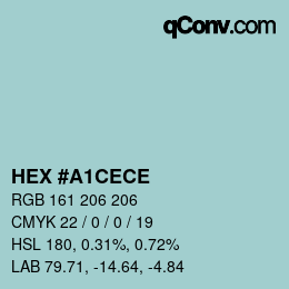 Color code: HEX #A1CECE | qconv.com