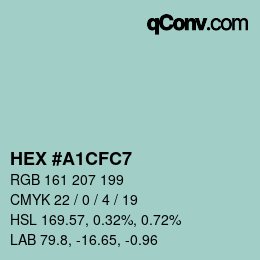 颜色代码: HEX #A1CFC7 | qconv.com