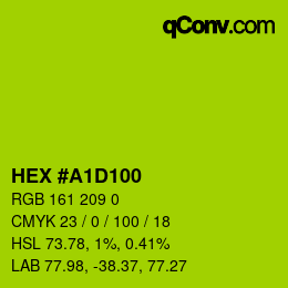 Color code: HEX #A1D100 | qconv.com