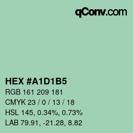Color code: HEX #A1D1B5 | qconv.com