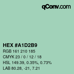 Código de color: HEX #A1D2B9 | qconv.com